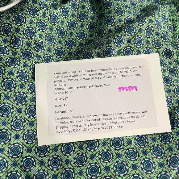 Kanu Surf XL men's swim trunks board shorts lined with mesh pull on elastic tie - Picture 12 of 12